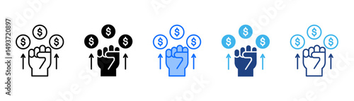Strength Icon Set With Multiple Style Collection 