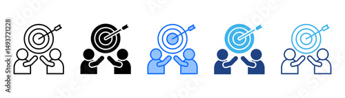 Goal Icon Set With Multiple Style Collection 