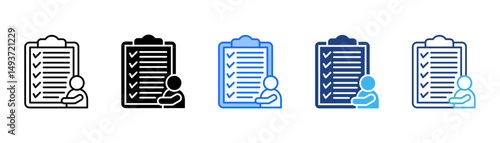 Assessment Icon Set With Multiple Style Collection 