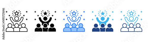 Leadership Icon Set With Multiple Style Collection 