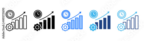 Efficiency Icon Set With Multiple Style Collection 