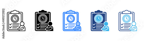 Planning Icon Set With Multiple Style Collection 