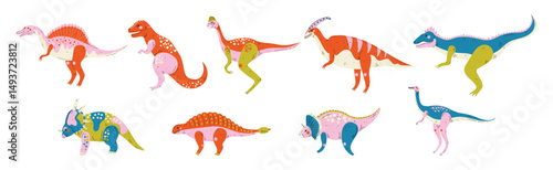 Dinosaur and Prehistoric Beast and Predator Vector Set