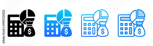Expenses icon sheet multiple style collection