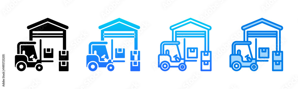 Naklejka premium Warehousing icon sheet multiple style collection