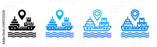 Shipping icon sheet multiple style collection