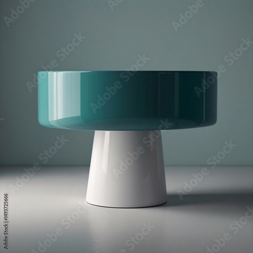 Minimalist Product Display with Elegant Pedestal and Abstract Geometric Object in Studio Setting