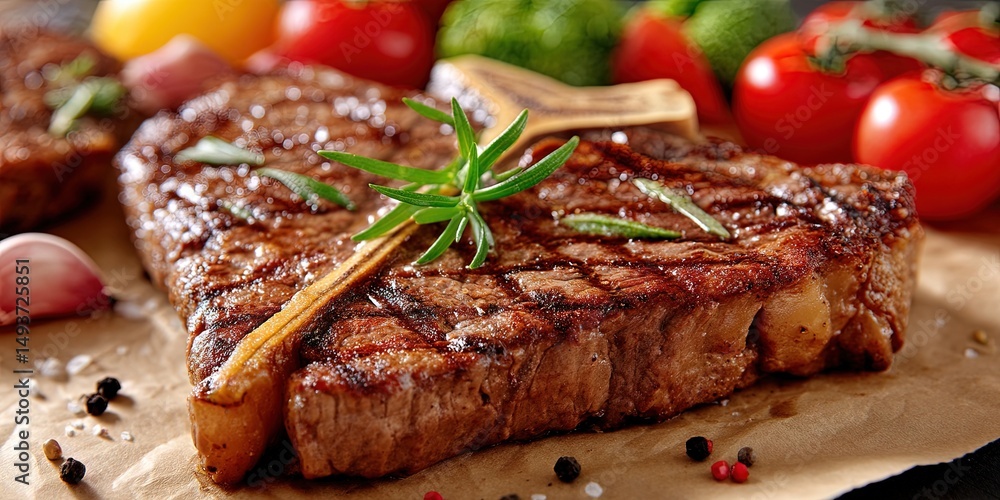photo of delicious t-bone steak photo of delicious t-bone steak