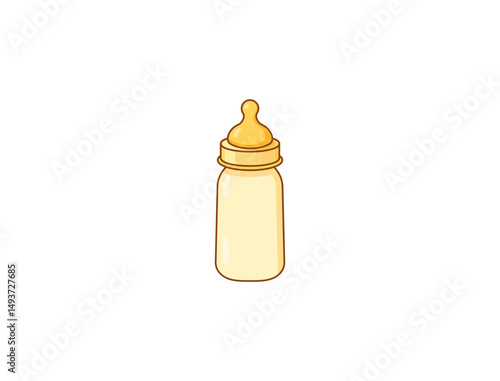 Vector illustration of a cartoon baby bottle with a nipple for milk