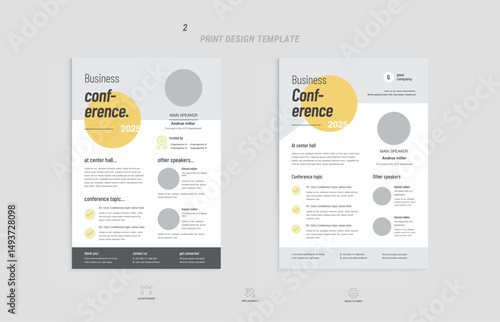 Minimal business conference flyer set