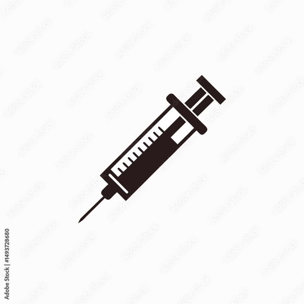 Syringe Icon Silhouette – Vector Medical Injection Symbol Syringe Icon Silhouette – Vector Medical Injection Symbol