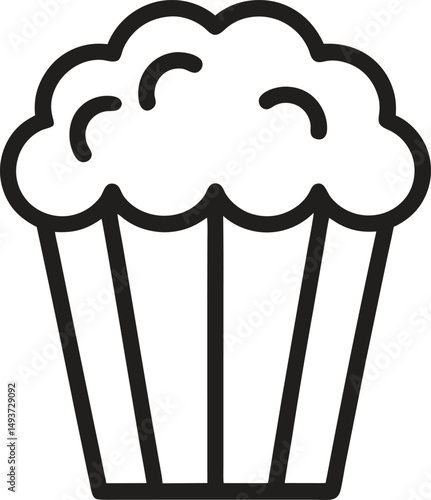 Popcorn outline icon on transparent background 