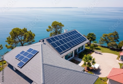 green energy, solar panel house