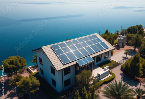 green energy, solar panel house
