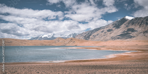 Tso Moriri lake in the mountains of Ladakh