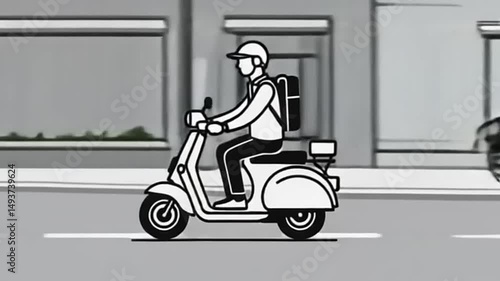 woman on scooter