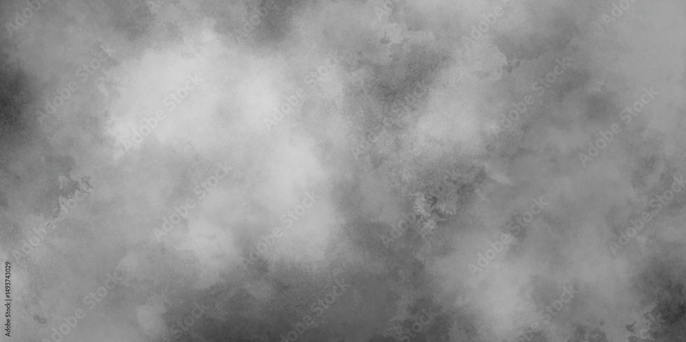 Fototapeta premium Monochrome black and white powder explosion on texture effect grey watercolor hand painted artistic background, abstract grunge soft watercolor splashes texture isolated on modern background.