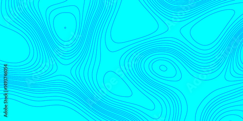 Blue geographic grid map cartography mountain relief topographic line contour texture background, blue and cyan contours wavy topography stylized curve pattern line terrain map abstract background.