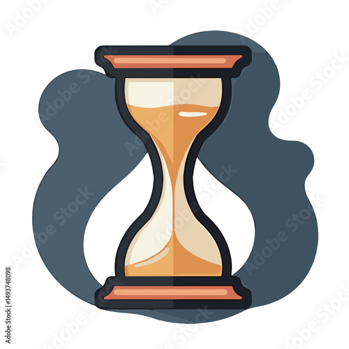 Stylized Hourglass with Flowing Sand Illustration, Representing Time, Deadlines, and Urgency in a Modern Graphic Design