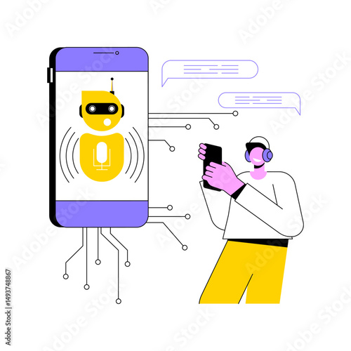 AI-Powered Interactive Voice Response Systems abstract concept vector illustration.