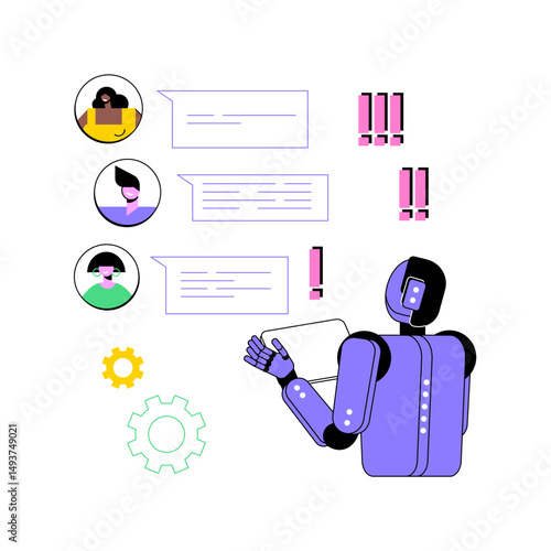 AI-Enhanced Support Ticket Prioritization abstract concept vector illustration.