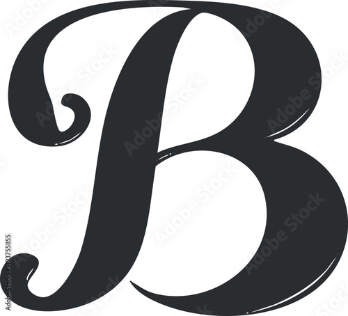 Black Greek letter beta symbol in a classic serif font style isolated on white background