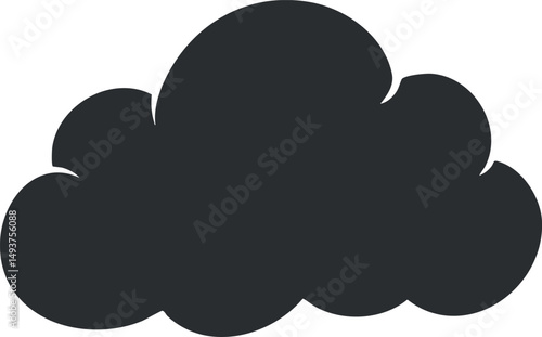 Silhouette of a dark cloud shape representing weather and stormy sky conditions