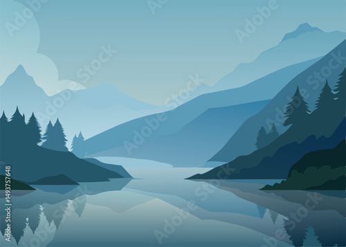floating island sky bridge with waterfall