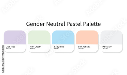 Gender-Neutral Pastel Color Palette 2025 – Soft Tones for Inclusive, Modern Fashion with HEX Codes for Designers, Stylists, Creators & Digital Artists