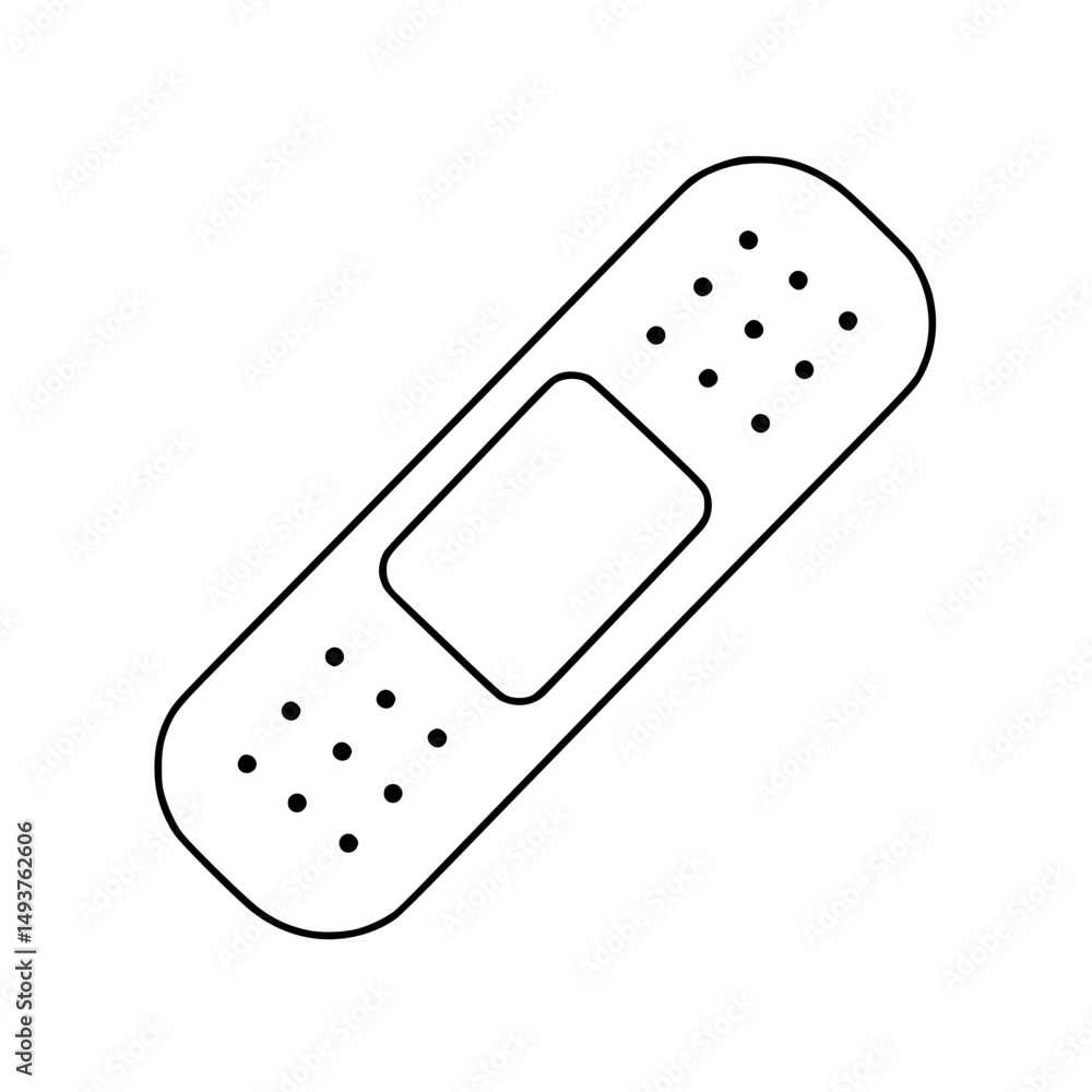 Bandage in thin line style for medical and healthcare concepts, contour icon Bandage in thin line style for medical and healthcare concepts, contour icon
