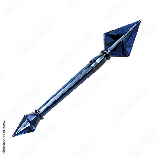 Bold Arrow with a Dynamic Sculpted Shape in Rich Sa Isolated on Transparent Background