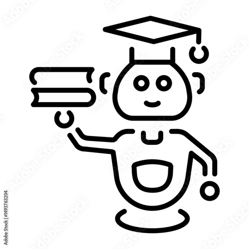 A linear icon of educational robot
