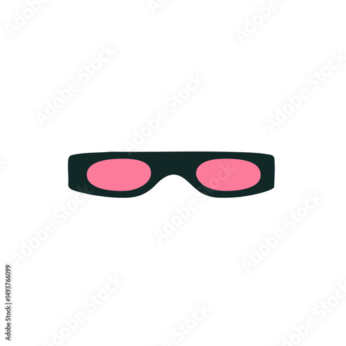 Flat minimal bold silhouette vector of stretch band white silhouette with a pink accent detail health wellness vector