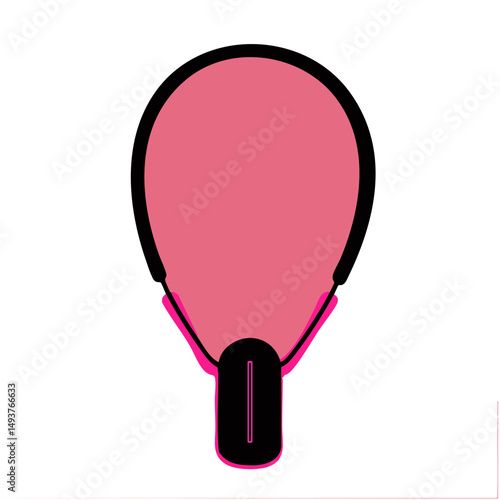 Flat minimal bold silhouette vector of athletic jump rope black silhouette with a neon pink accent detail health wellness vector