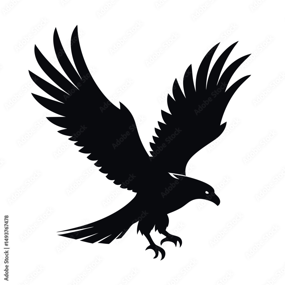 Obraz premium eagle vector illustration silhouette icon on white background