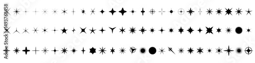 Sparkle vector icon set. Shine  illustration sign collection. Star symbol.