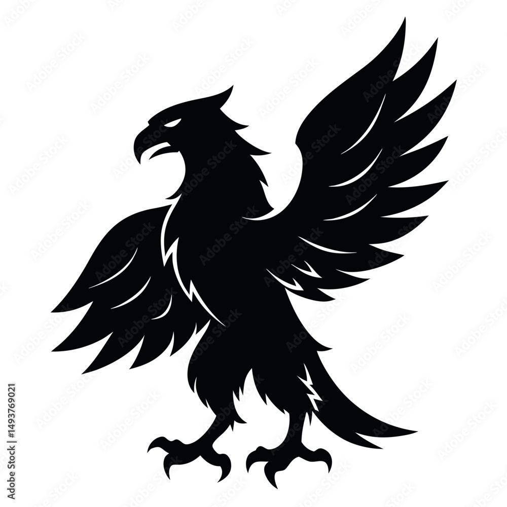 Fototapeta premium eagle vector illustration silhouette icon on white background