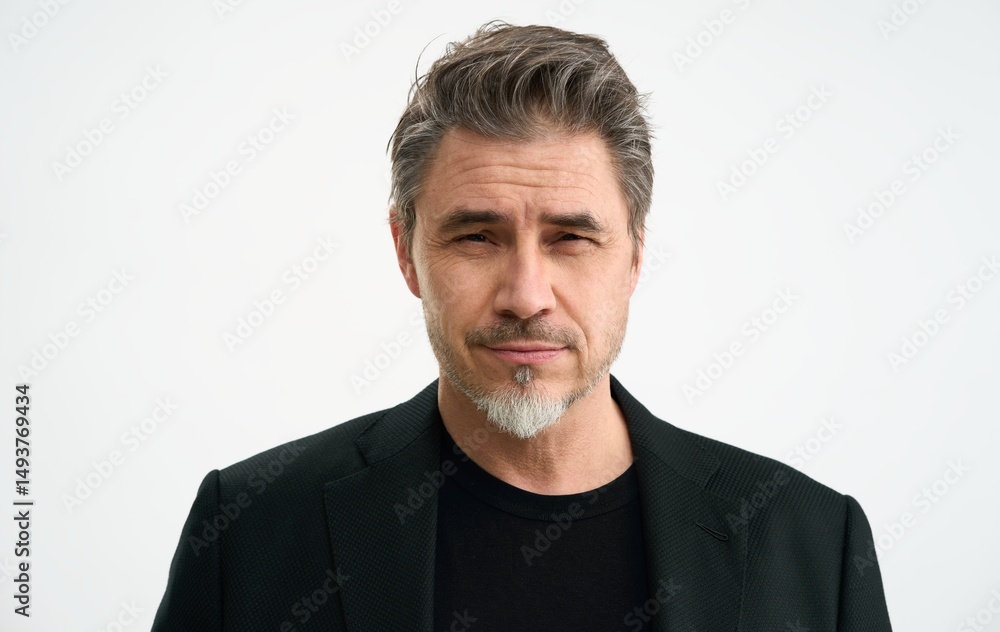 Middle age businessman in jacket. Mid adult, mature age man, happy smiling. Head shot portrait isolated on white. Middle age businessman in jacket. Mid adult, mature age man, happy smiling. Head shot portrait isolated on white.