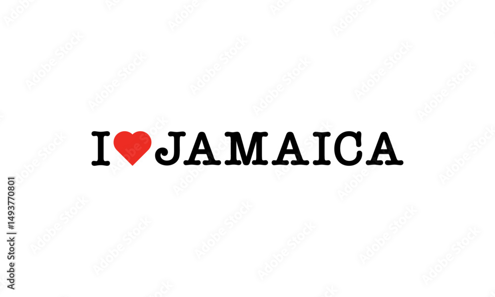 I Love Jamaica Vector – Black Lettering with Red Heart Lettering Typography Design I Love Jamaica Vector – Black Lettering with Red Heart Lettering Typography Design