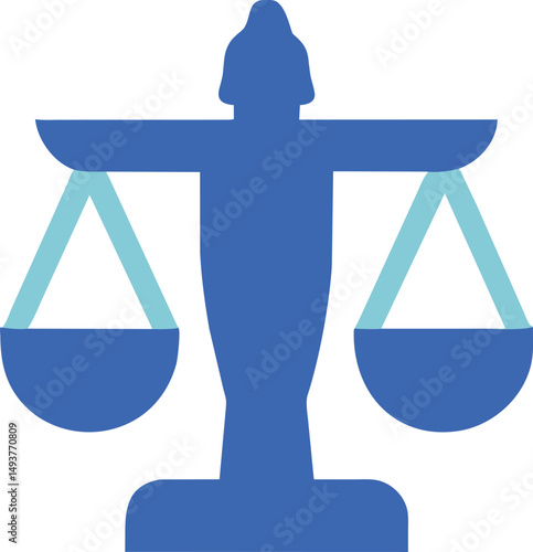 Blue Justice Scales Icon Law Symbol