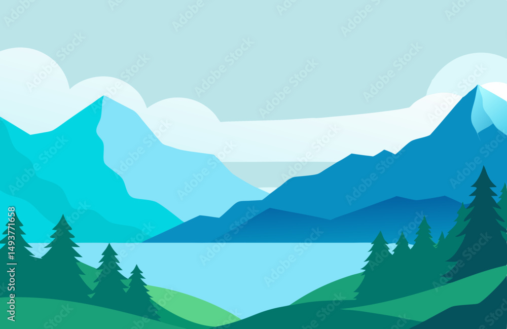 Fototapeta premium landscape with mountains
