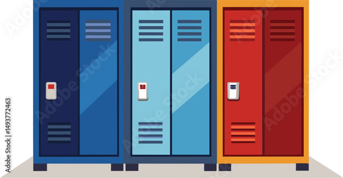Colorful School Lockers Storage Design