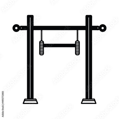 pull up bar fitness line art vector-