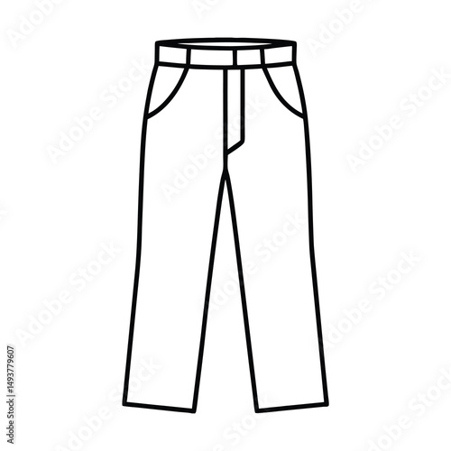 trouser clothing outline in line art