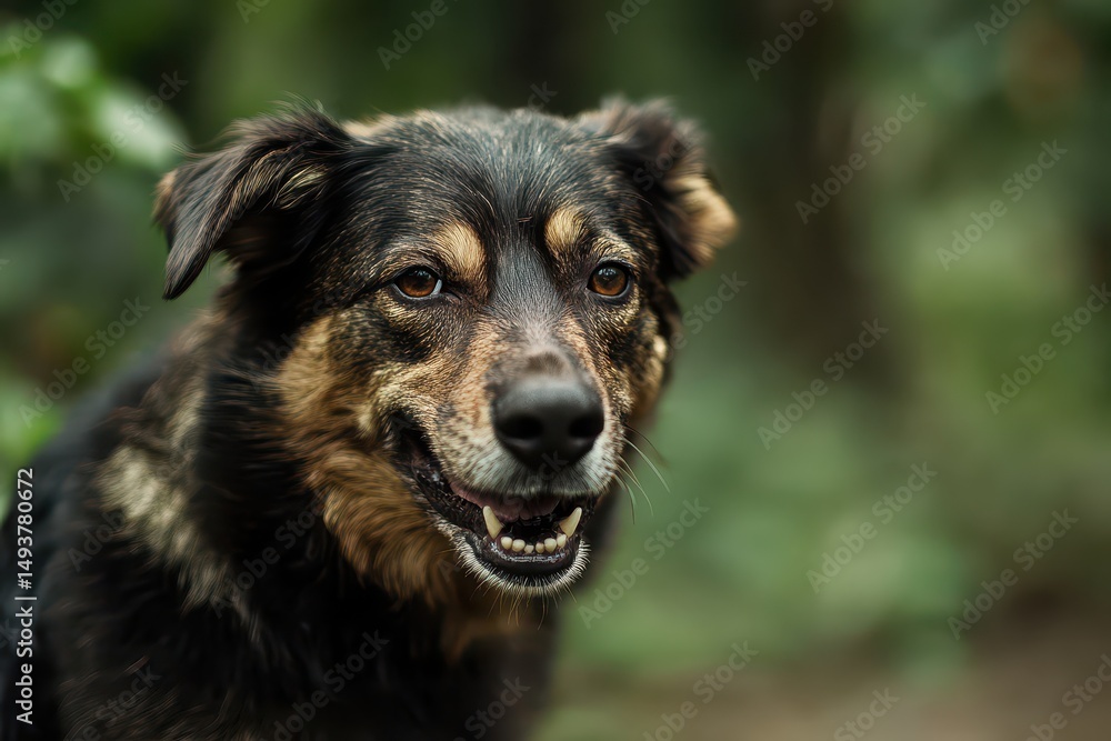 Fototapeta premium Happy dog in green nature