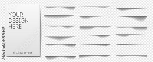 Set of realistic shadow effect different shapes page separation