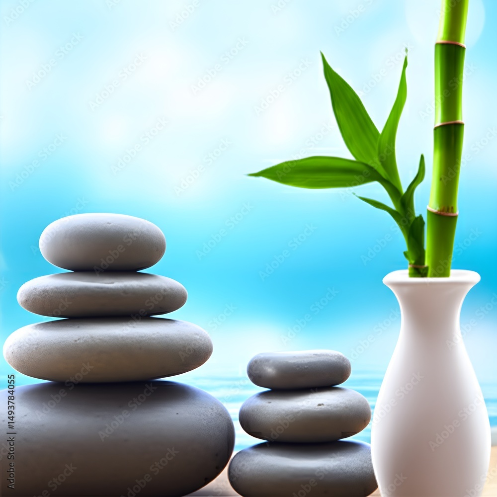 Obraz premium Spa decor with natural elements bamboo stones and water features