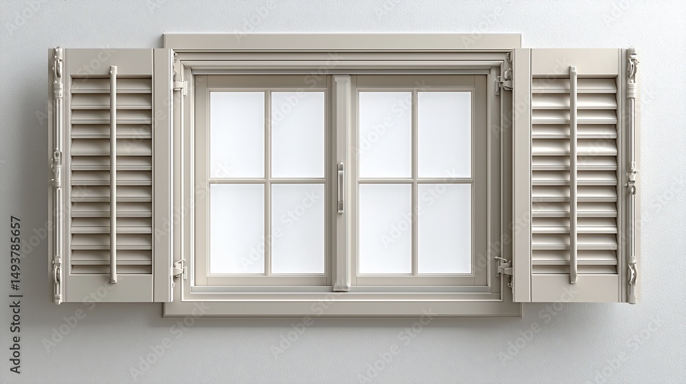 Beige window shutters Beige window shutters