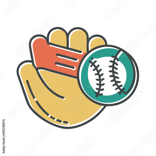 Baseball glove holding a ball 