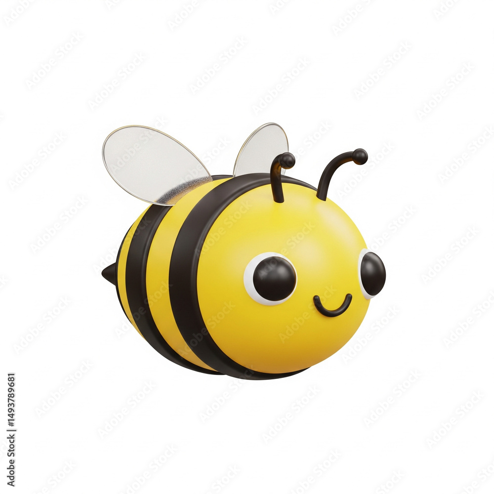 Obraz premium funny bee cartoon isolated on white